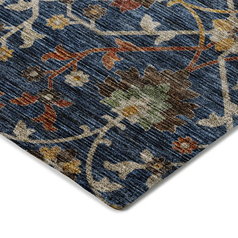Indoor/Outdoor Silk Road Navy 2\'3\" x 7\'6\" Runner Rug