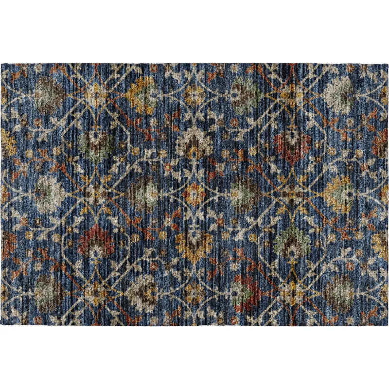 Indoor/Outdoor Silk Road Navy 1\'8\" x 2\'6\" Rug