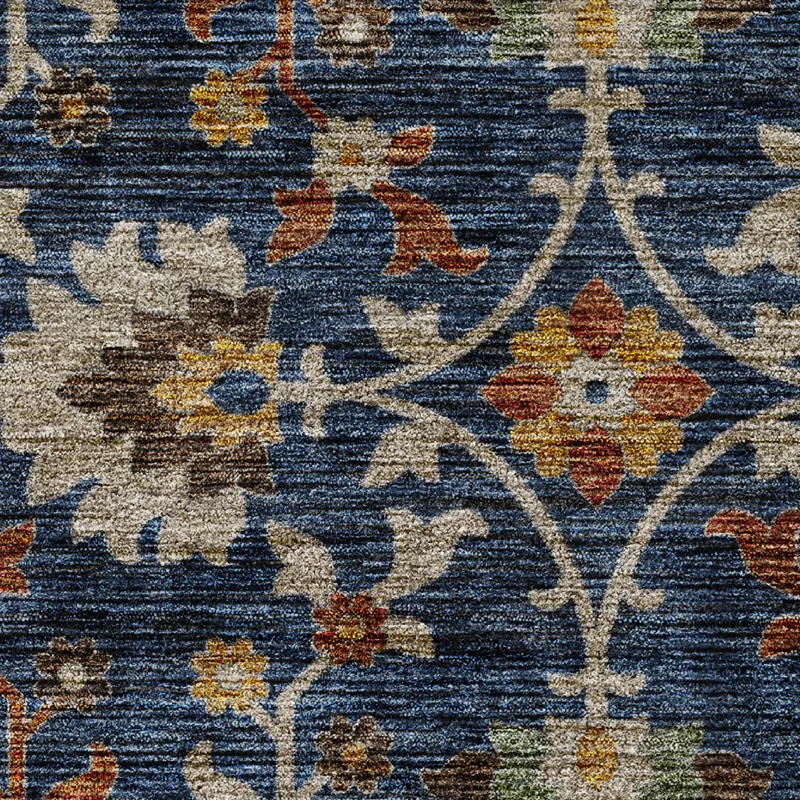 Indoor/Outdoor Silk Road Navy 2\'3\" x 7\'6\" Runner Rug