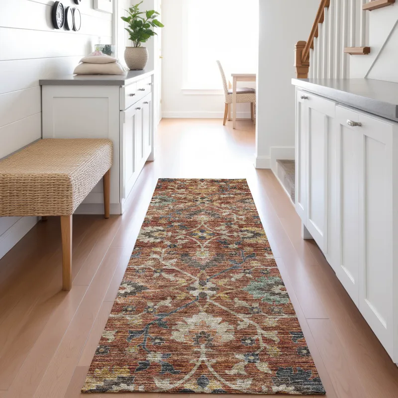 Indoor/Outdoor Silk Road Paprika 2\'3\" x 7\'6\" Runner Rug