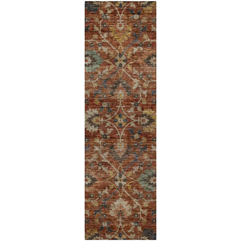 Indoor/Outdoor Silk Road Paprika 2\'3\" x 7\'6\" Runner Rug