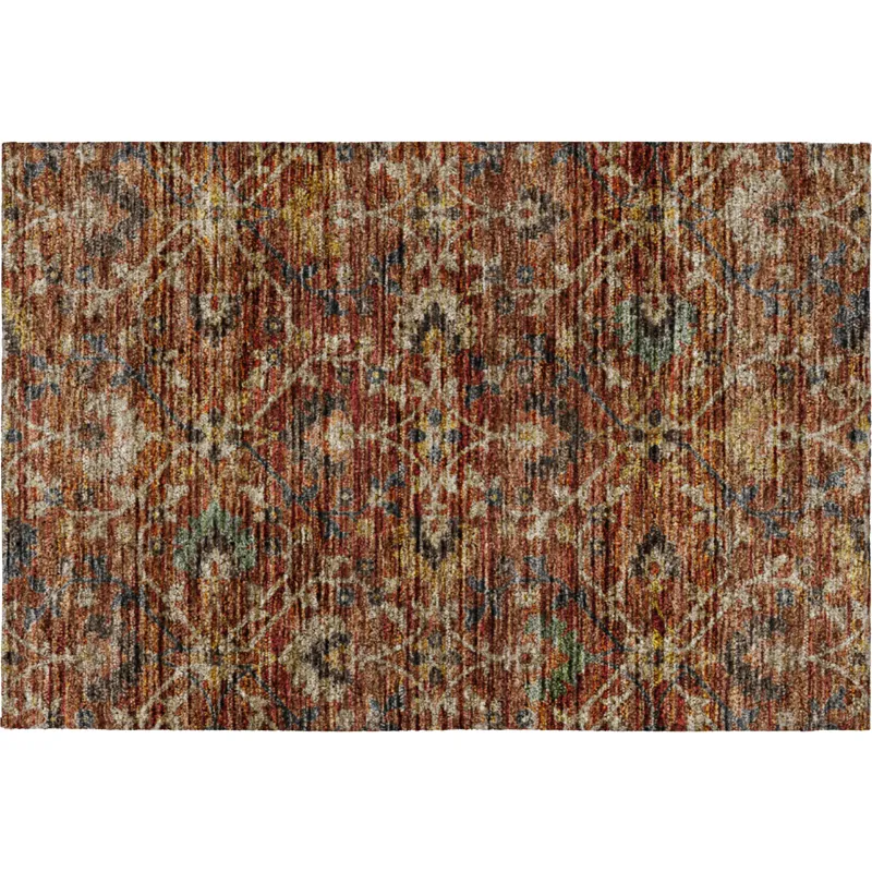 Indoor/Outdoor Silk Road Paprika 1\'8\" x 2\'6\" Rug