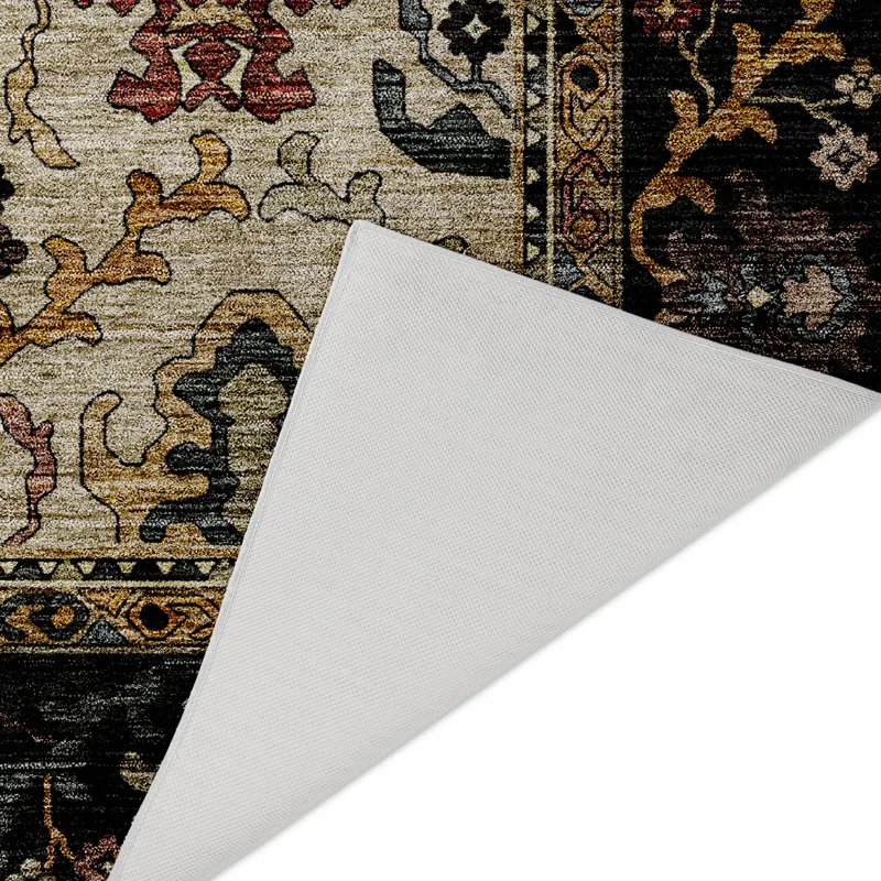 Indoor/Outdoor Silk Road Black 10\' x 14\' Rug