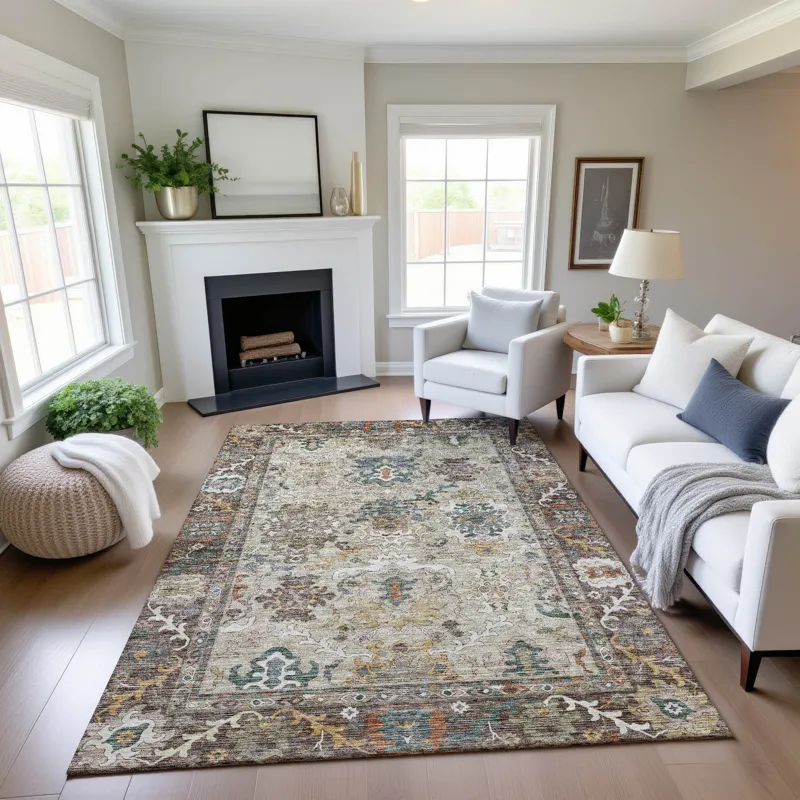 Indoor/Outdoor Silk Road Chocolate 8\' x 10\' Rug