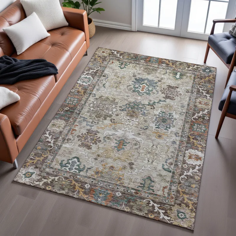 Indoor/Outdoor Silk Road Chocolate 8\' x 10\' Rug
