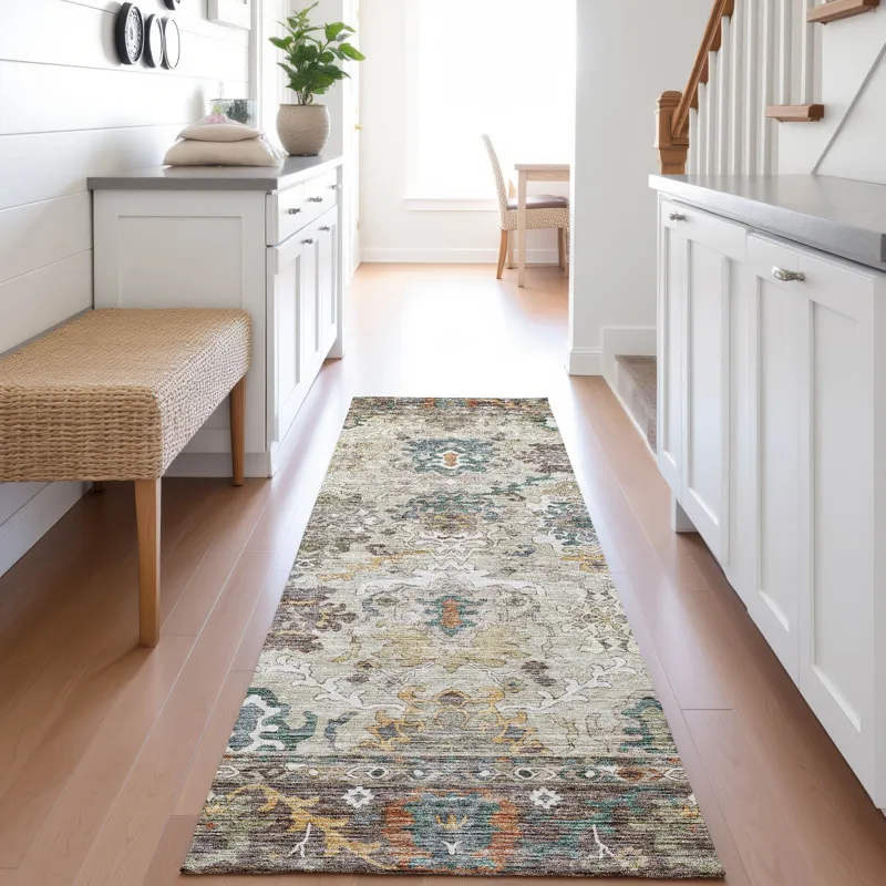 Indoor/Outdoor Silk Road Chocolate 2\'3\" x 7\'6\" Runner Rug