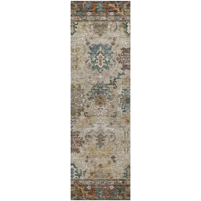 Indoor/Outdoor Silk Road Chocolate 2\'3\" x 7\'6\" Runner Rug