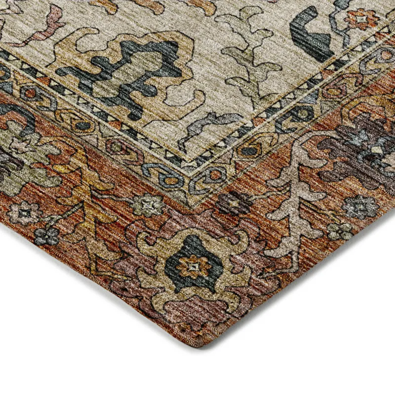 Indoor/Outdoor Silk Road Copper 6\'6\" x 9\'6\" Rug