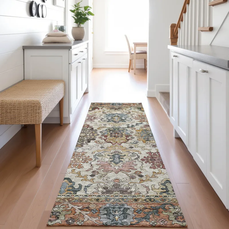 Indoor/Outdoor Silk Road Copper 2\'3\" x 7\'6\" Runner Rug