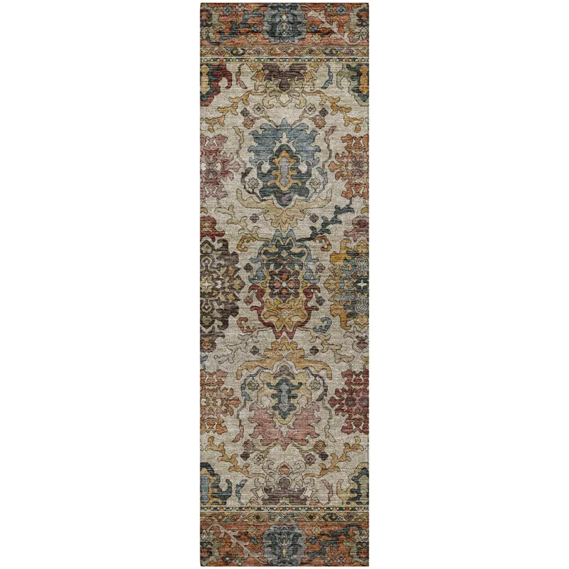 Indoor/Outdoor Silk Road Copper 2\'3\" x 7\'6\" Runner Rug