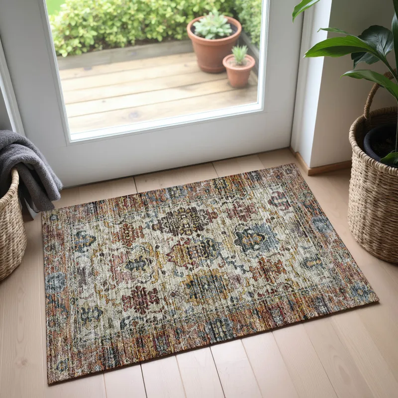 Indoor/Outdoor Silk Road Copper 1\'8\" x 2\'6\" Rug