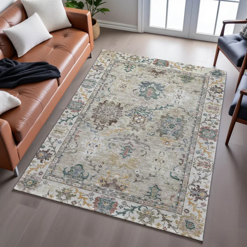 Indoor/Outdoor Silk Road Putty 8\' x 10\' Rug