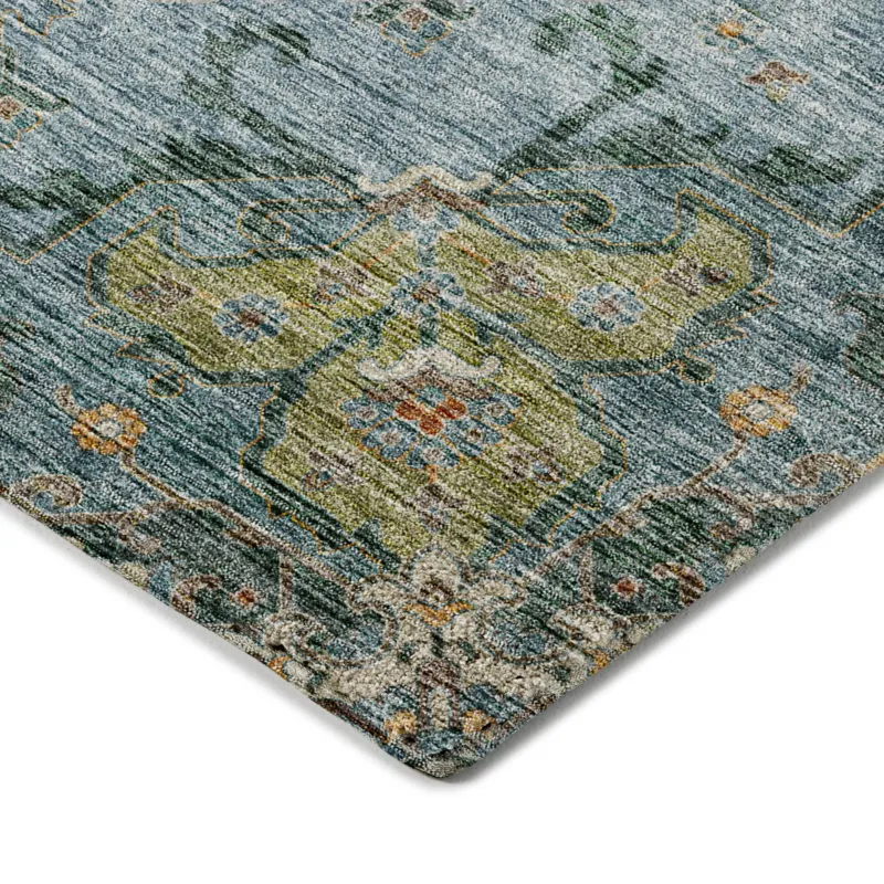 Indoor/Outdoor Silk Road Aqua 2\'6\" x 3\'10\" Rug