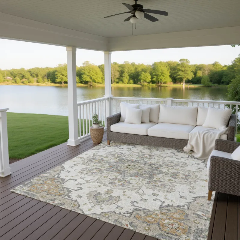 Indoor/Outdoor Silk Road Ivory 2\'6\" x 3\'10\" Rug