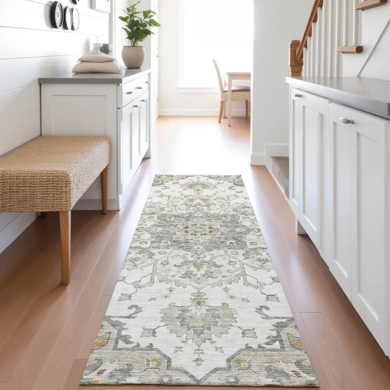 Indoor/Outdoor Silk Road Ivory 2\'3\" x 7\'6\" Runner Rug