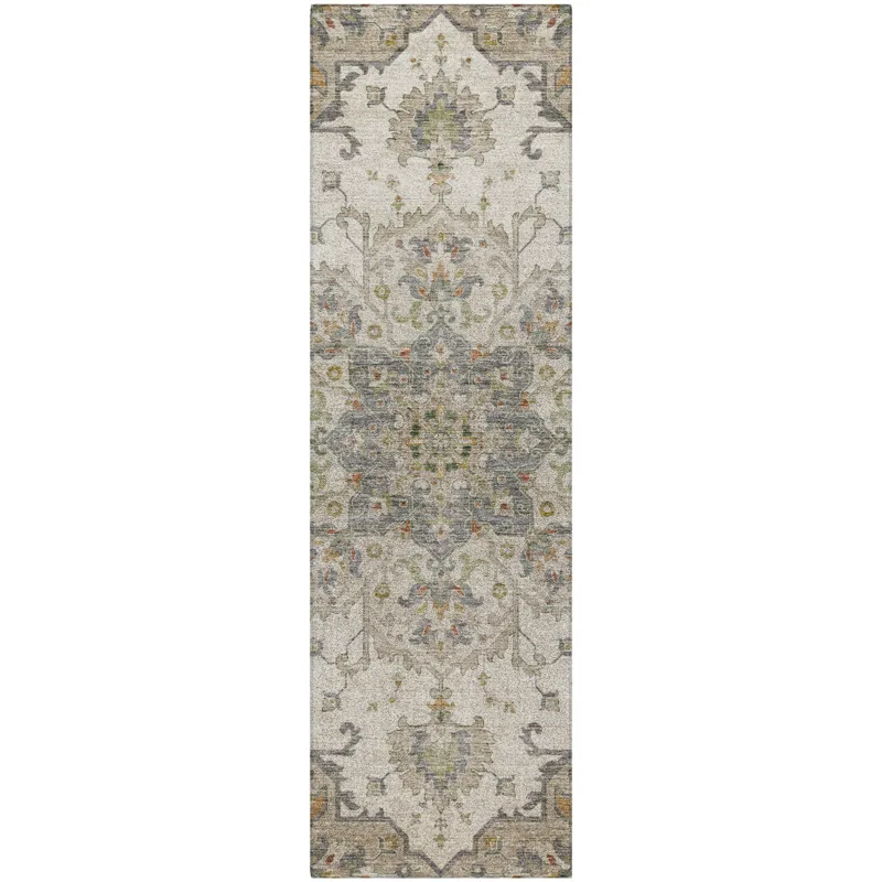 Indoor/Outdoor Silk Road Ivory 2\'3\" x 7\'6\" Runner Rug