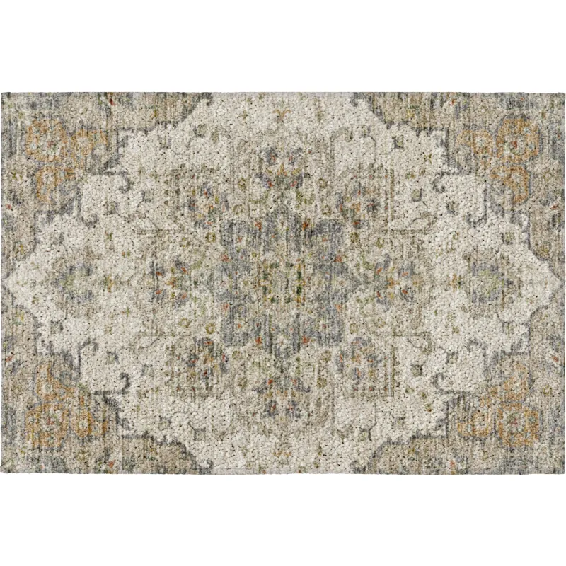 Indoor/Outdoor Silk Road Ivory 1\'8\" x 2\'6\" Rug