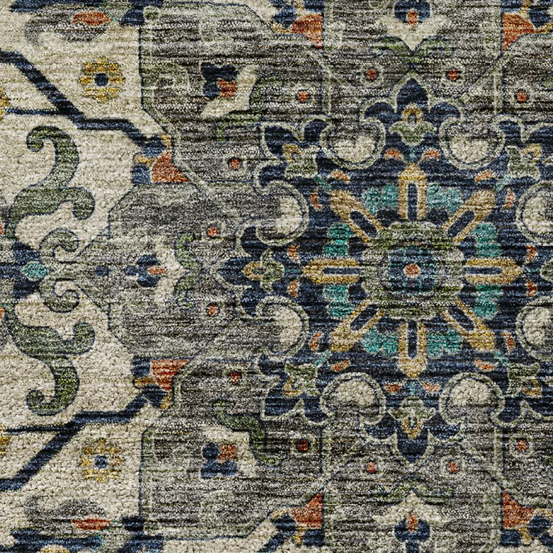 Indoor/Outdoor Silk Road Navy 1\'8\" x 2\'6\" Rug