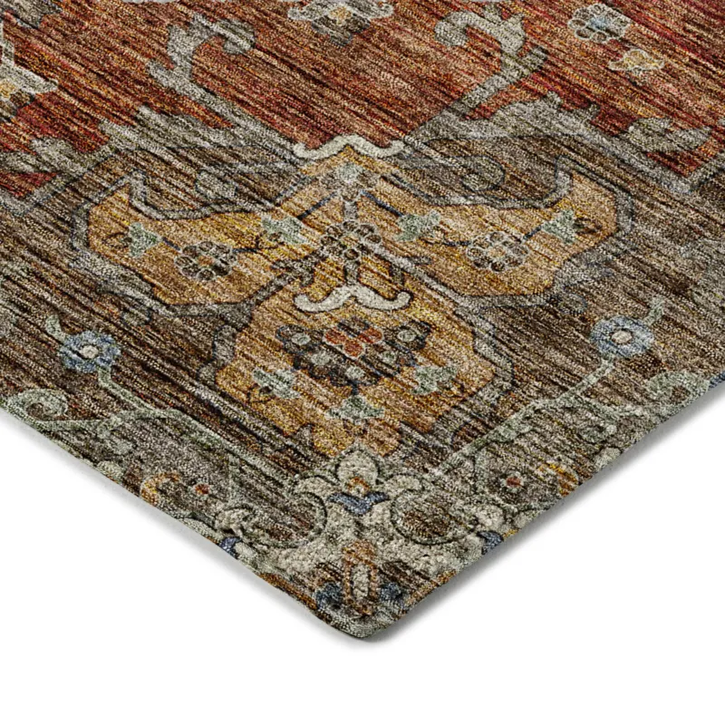Indoor/Outdoor Silk Road Paprika 5\' x 7\'6\" Rug
