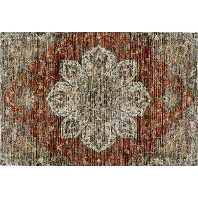 Indoor/Outdoor Silk Road Paprika 1\'8\" x 2\'6\" Rug