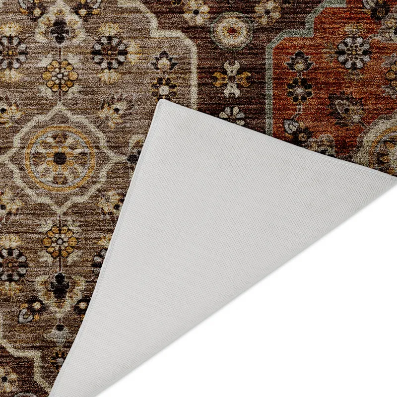 Indoor/Outdoor Silk Road Chocolate 2\'3\" x 7\'6\" Runner Rug