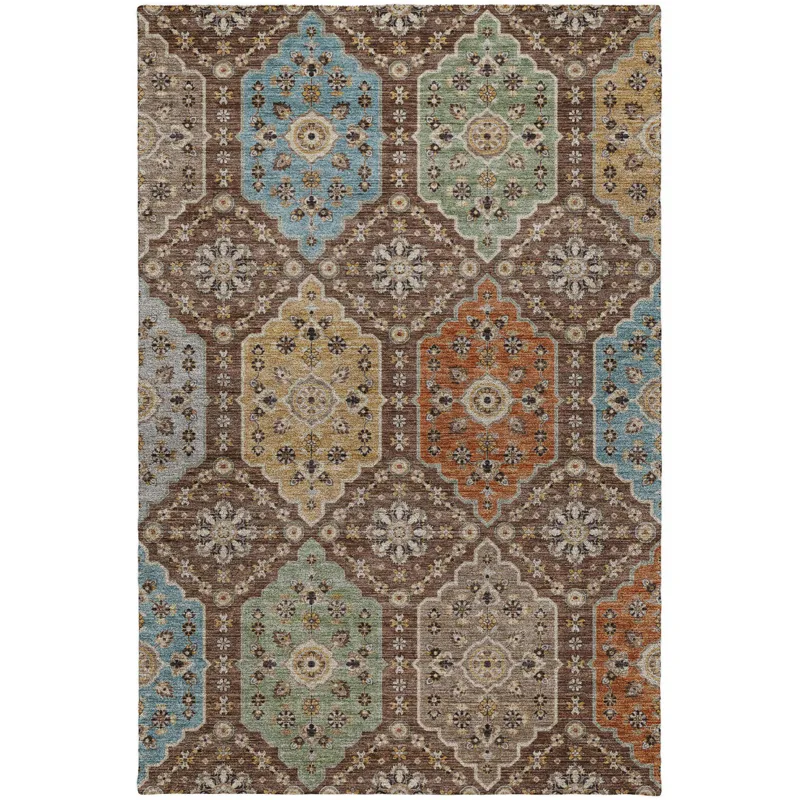Indoor/Outdoor Silk Road Chocolate 3\' x 5\' Rug