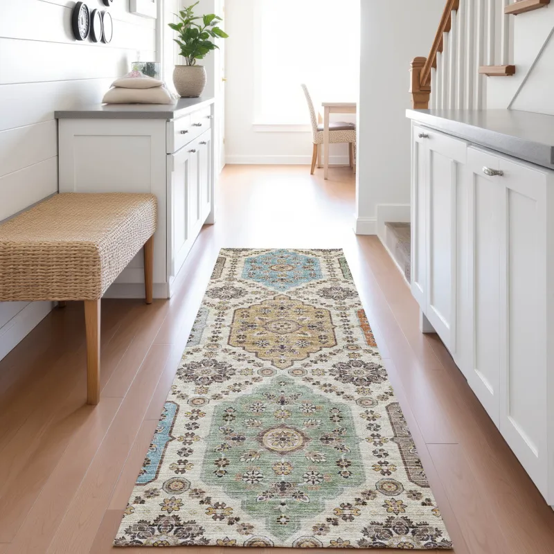 Indoor/Outdoor Silk Road Linen 2\'3\" x 7\'6\" Runner Rug