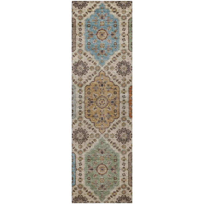 Indoor/Outdoor Silk Road Linen 2\'3\" x 7\'6\" Runner Rug
