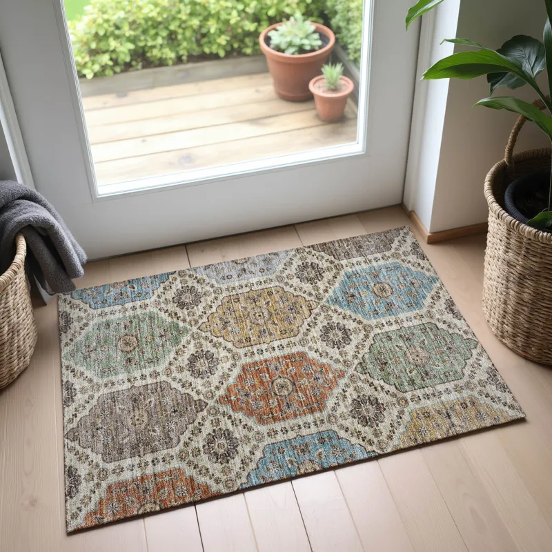Indoor/Outdoor Silk Road Linen 1\'8\" x 2\'6\" Rug