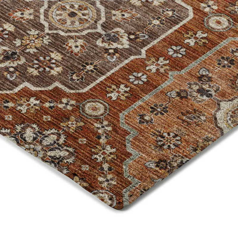 Indoor/Outdoor Silk Road Paprika 6\'6\" x 9\'6\" Rug