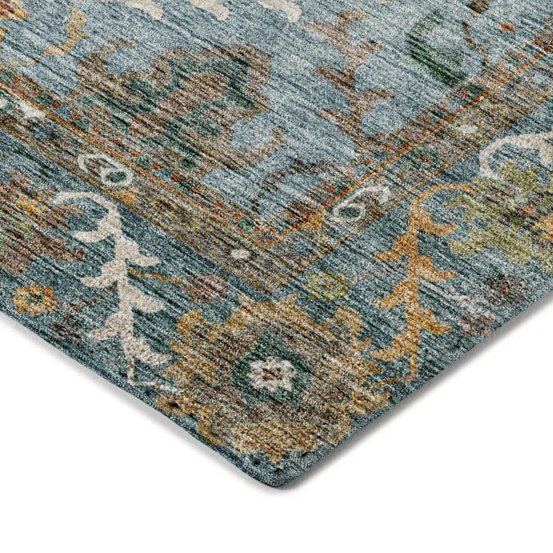Indoor/Outdoor Silk Road Aqua 9\' x 12\' Rug