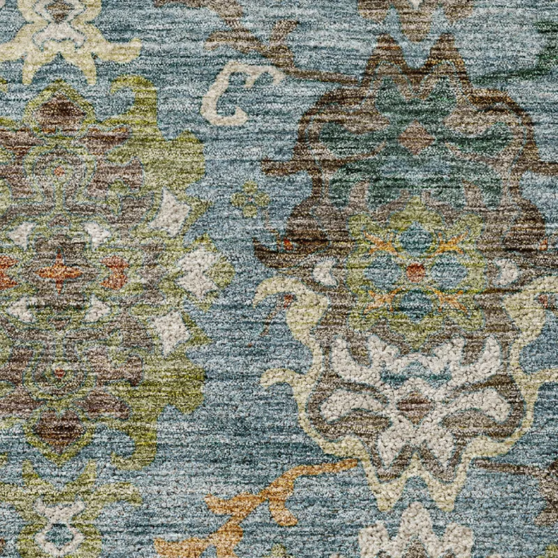 Indoor/Outdoor Silk Road Aqua 9\' x 12\' Rug
