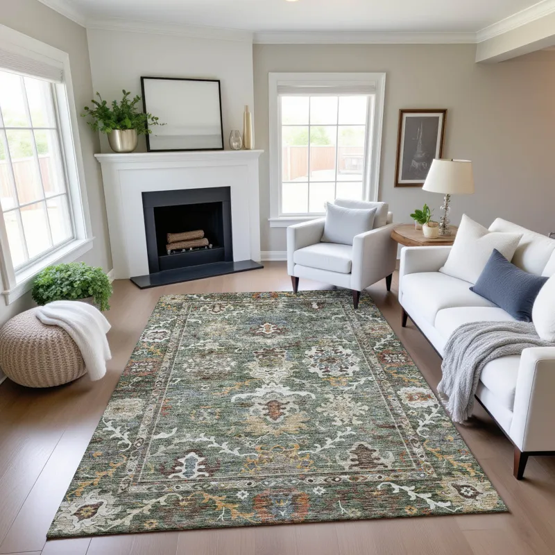 Indoor/Outdoor Silk Road Basil 2\'6\" x 3\'10\" Rug