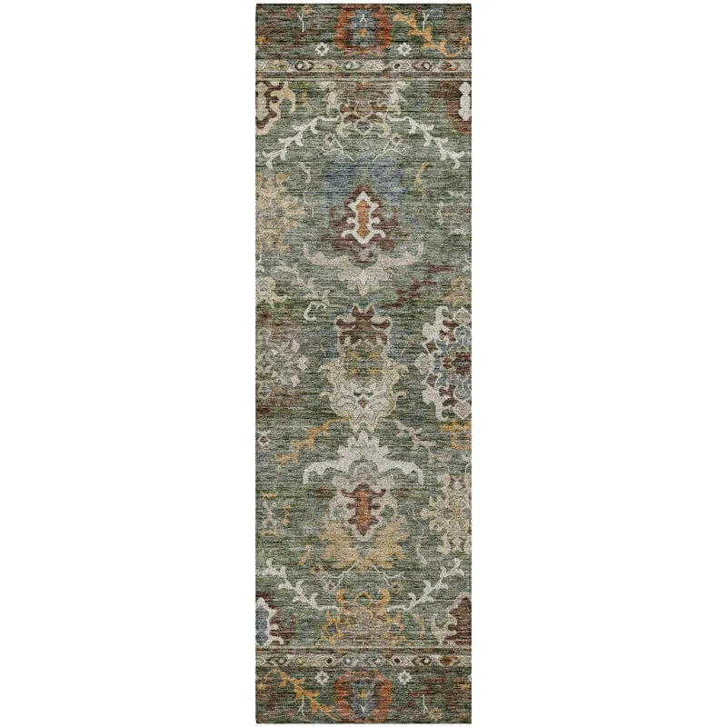 Indoor/Outdoor Silk Road Basil 2\'3\" x 7\'6\" Runner Rug