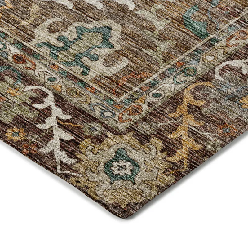 Indoor/Outdoor Silk Road Chocolate 8\' x 8\' Round Rug