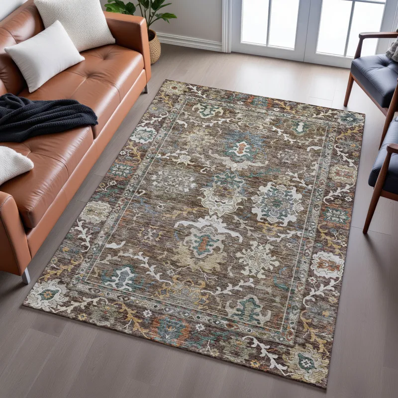 Indoor/Outdoor Silk Road Chocolate 10\' x 14\' Rug