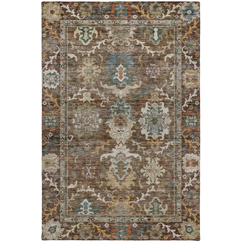 Indoor/Outdoor Silk Road Chocolate 10\' x 14\' Rug