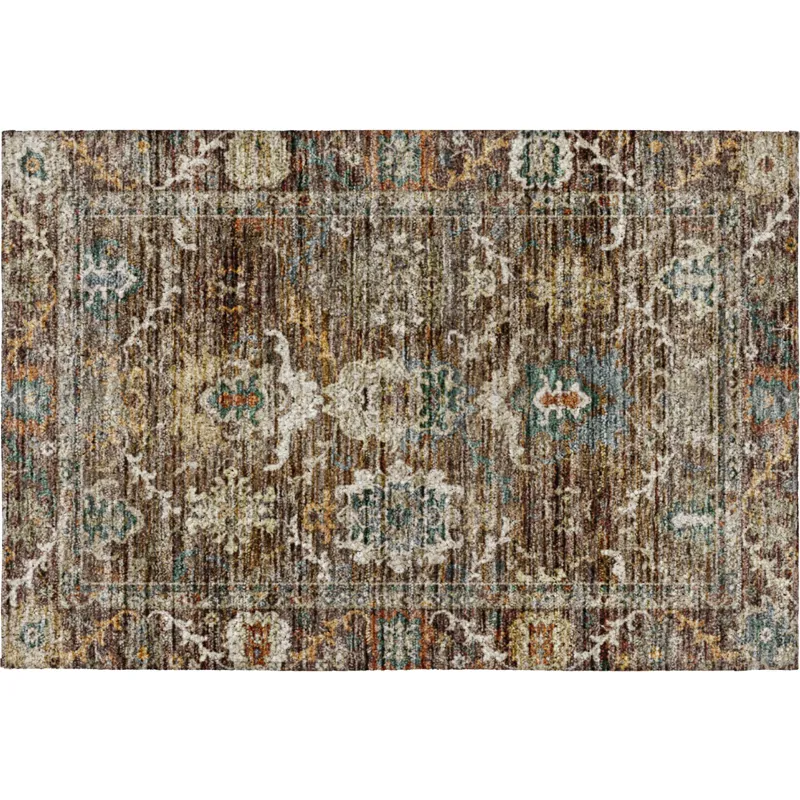 Indoor/Outdoor Silk Road Chocolate 1\'8\" x 2\'6\" Rug