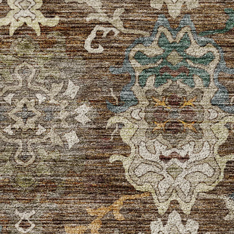 Indoor/Outdoor Silk Road Chocolate 8\' x 8\' Round Rug