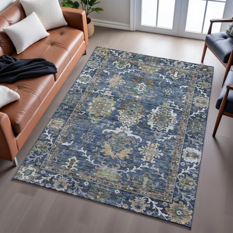 Indoor/Outdoor Silk Road Navy 2\'6\" x 3\'10\" Rug