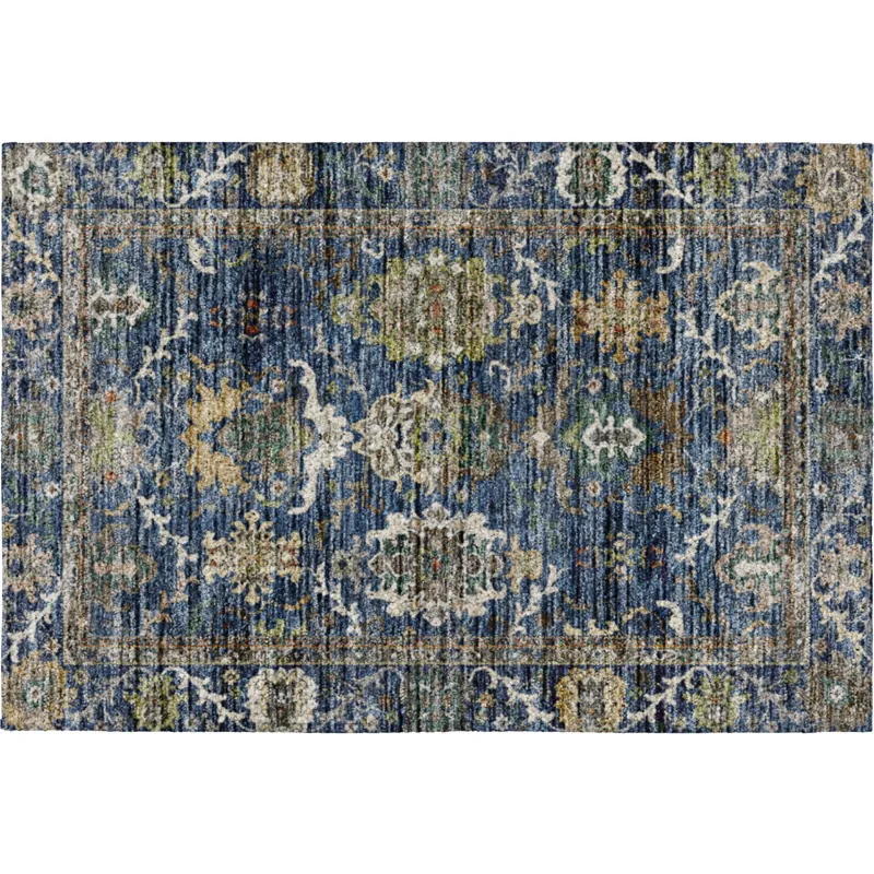Indoor/Outdoor Silk Road Navy 1\'8\" x 2\'6\" Rug