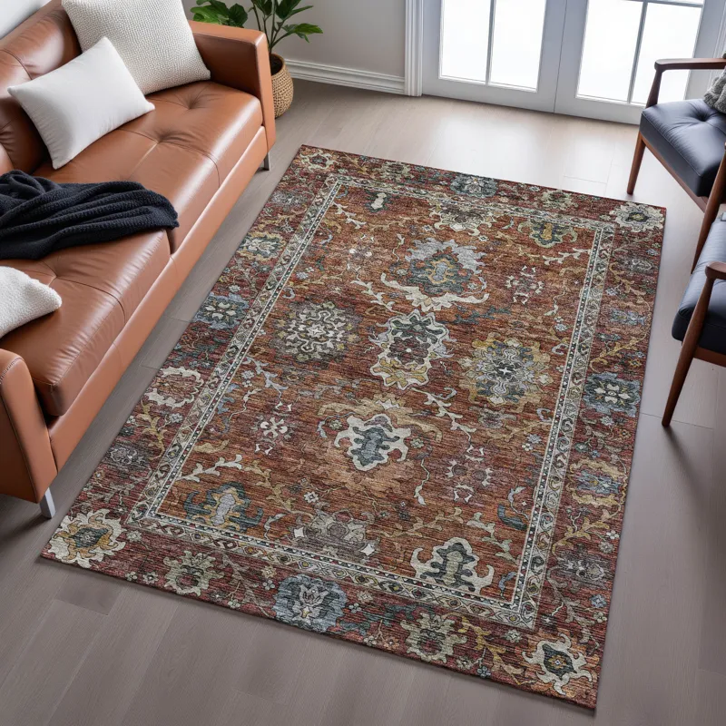 Indoor/Outdoor Silk Road Paprika 8\' x 10\' Rug