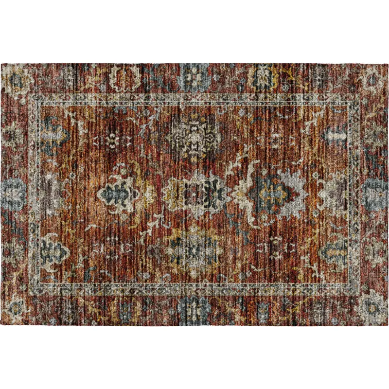 Indoor/Outdoor Silk Road Paprika 1\'8\" x 2\'6\" Rug