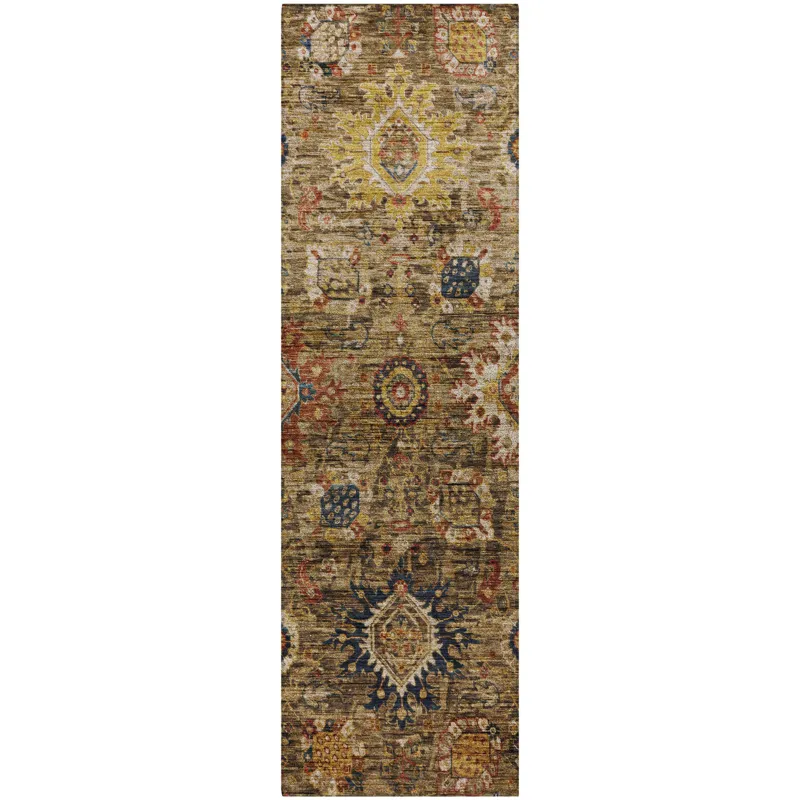 Indoor/Outdoor Silk Road Clove 2\'3\" x 7\'6\" Runner Rug
