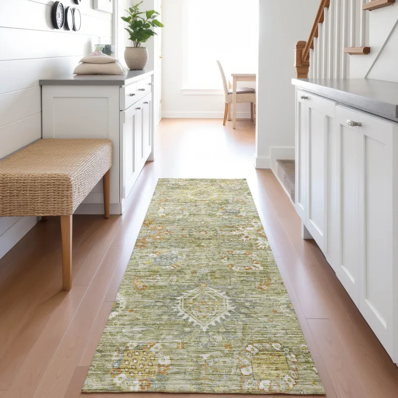 Indoor/Outdoor Silk Road Sage 2\'3\" x 7\'6\" Runner Rug
