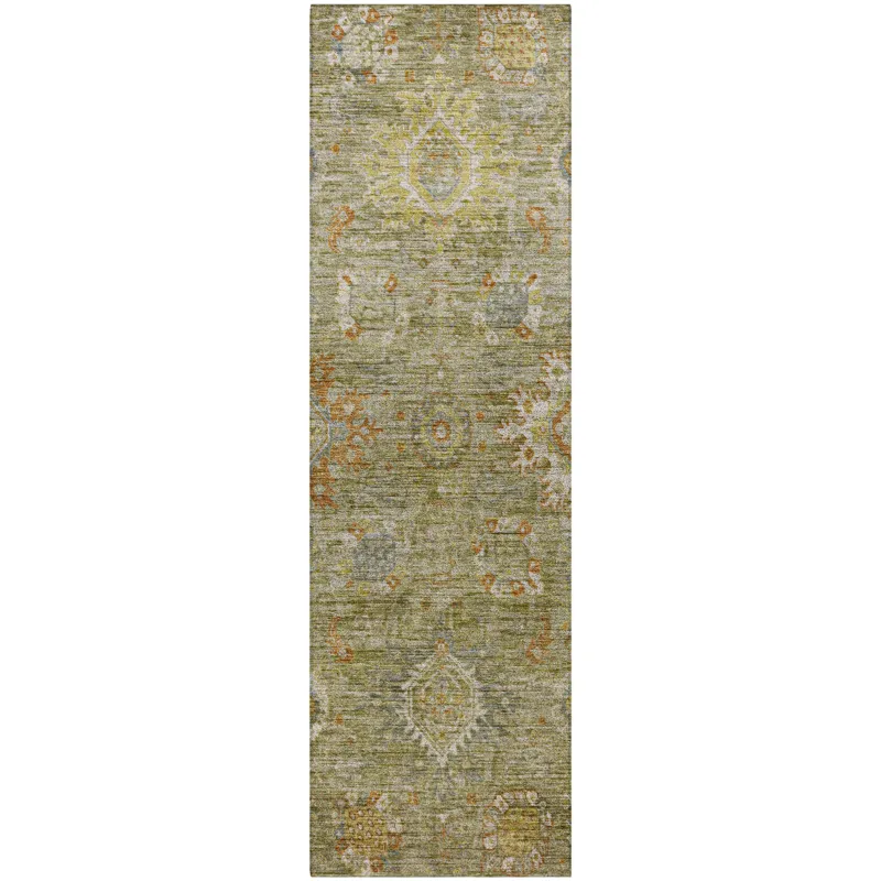 Indoor/Outdoor Silk Road Sage 2\'3\" x 7\'6\" Runner Rug
