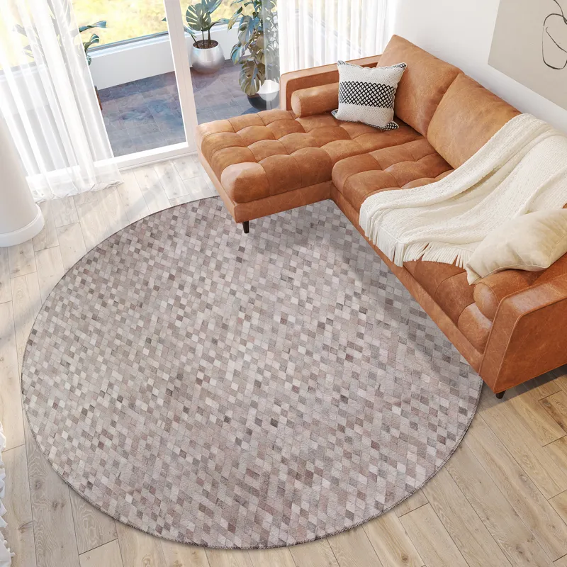 Indoor/Outdoor Stetson Flannel Washable 8\' x 8\' Round Rug