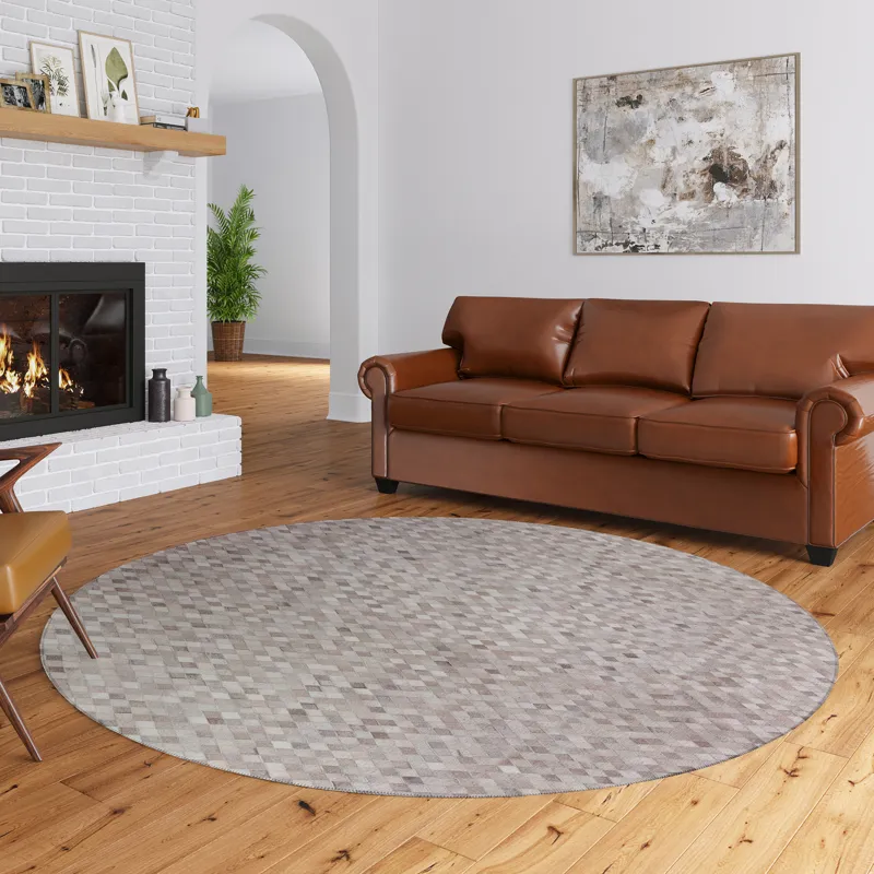 Indoor/Outdoor Stetson Flannel Washable 8\' x 8\' Round Rug