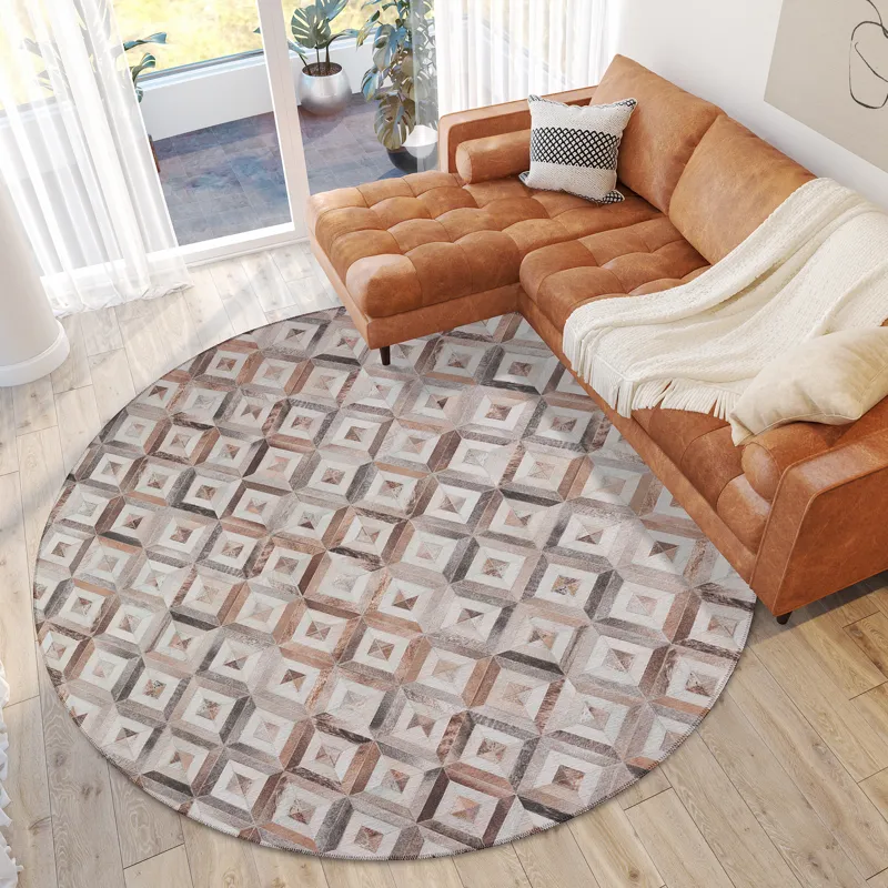 Indoor/Outdoor Stetson Flannel Washable 10\' x 10\' Round Rug