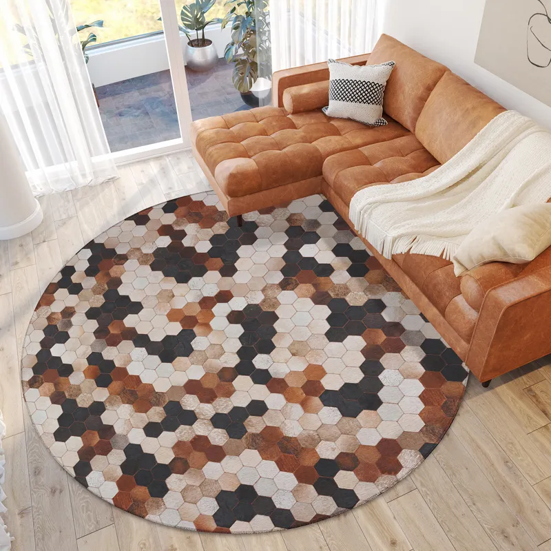 Indoor/Outdoor Stetson Canyon Washable 8\' x 8\' Round Rug